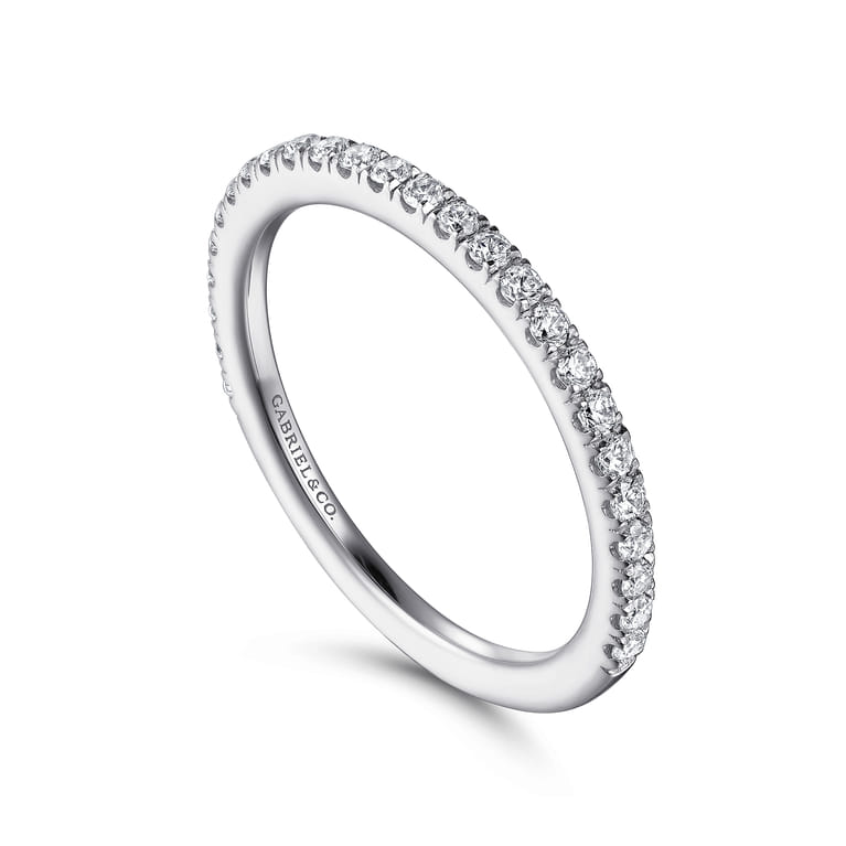 14K White Gold Diamond Matching Wedding Band - 0.27 ct - Shot 3