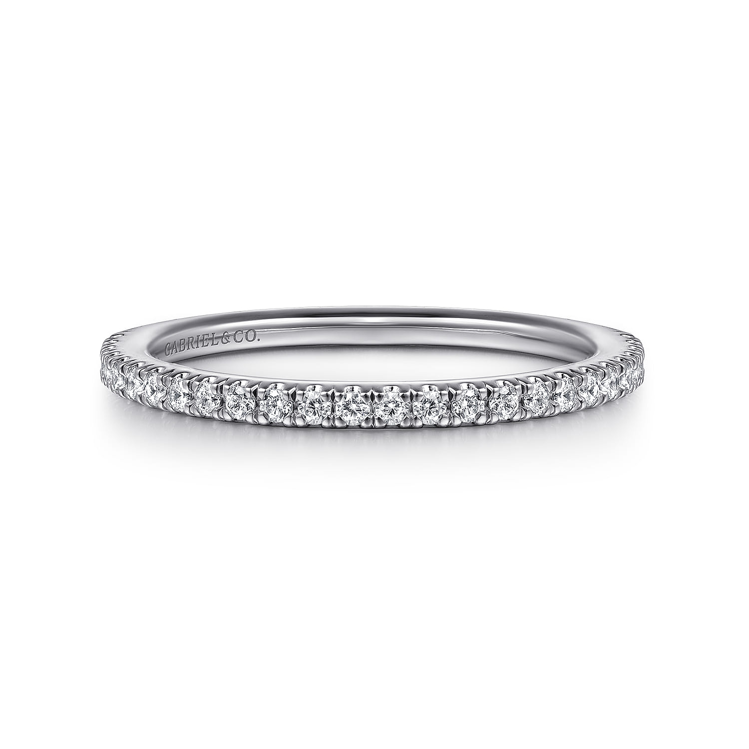 14K White Gold Diamond Matching Wedding Band - 0.22 ct - Shot 1