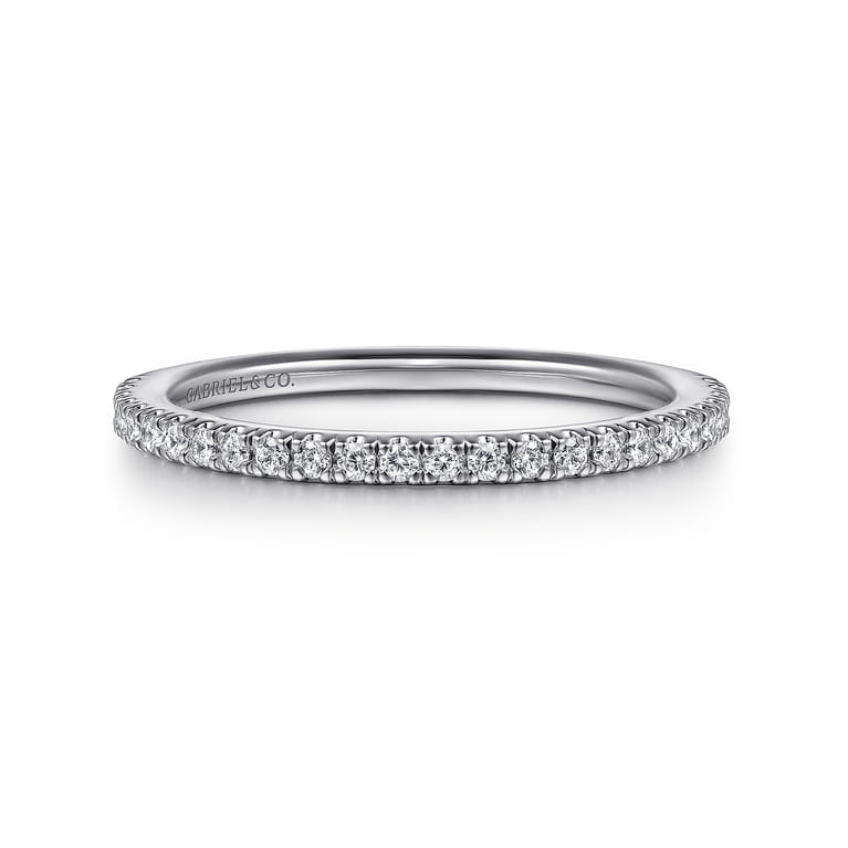 14K White Gold Diamond Matching Wedding Band - 0.22 ct - Shot 1