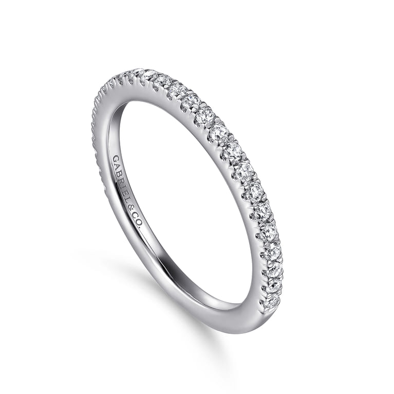 14K White Gold Diamond Matching Wedding Band - 0.28 ct - Shot 3