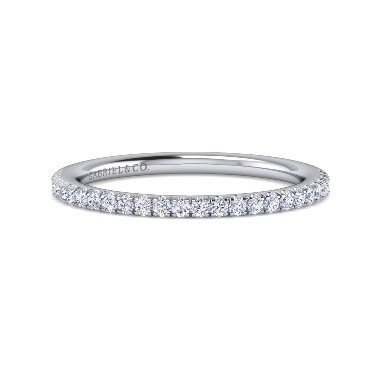 14K White Gold Diamond Matching Wedding Band - 0.21 ct - Shot 1