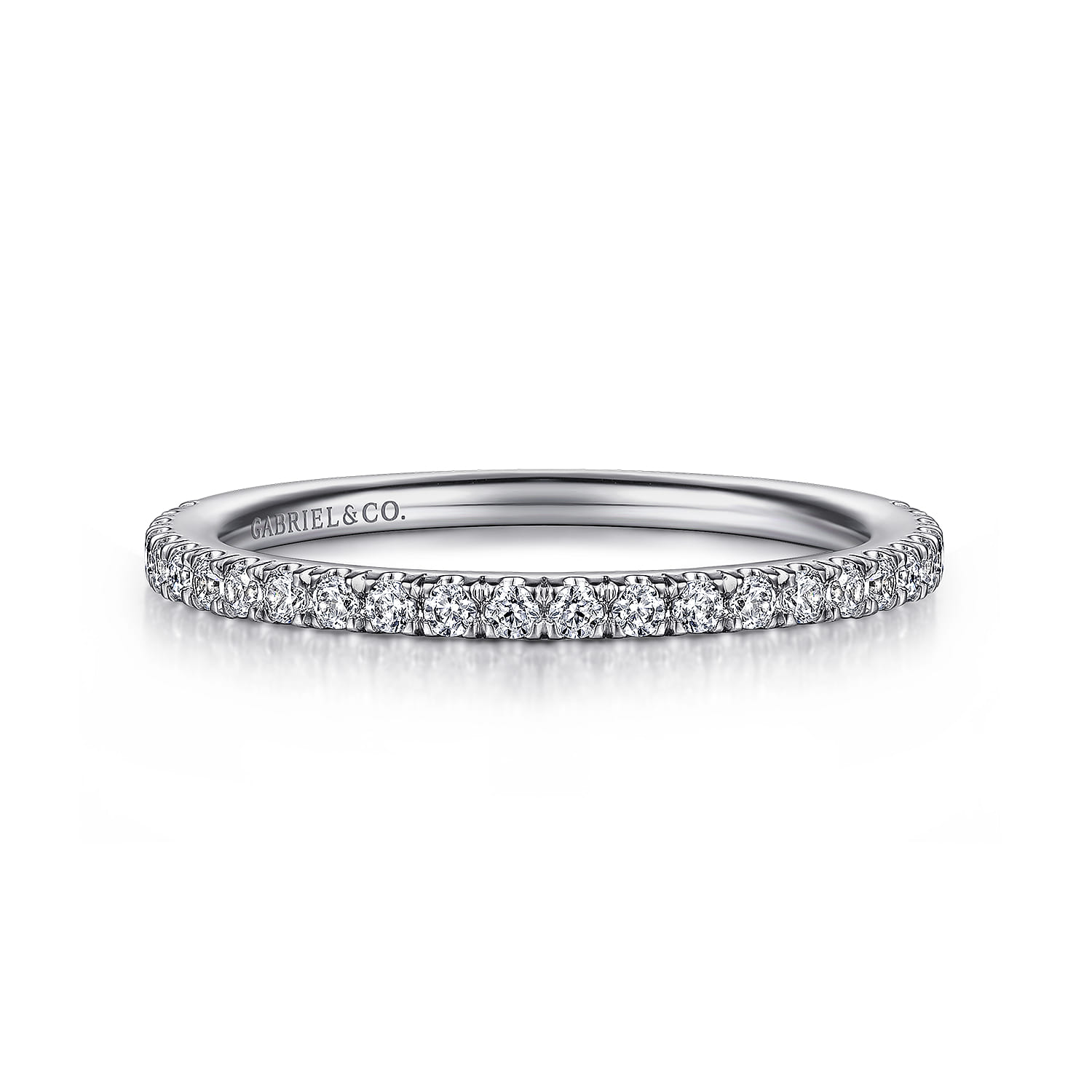14K White Gold Diamond Matching Wedding Band - 0.27 ct - Shot 1