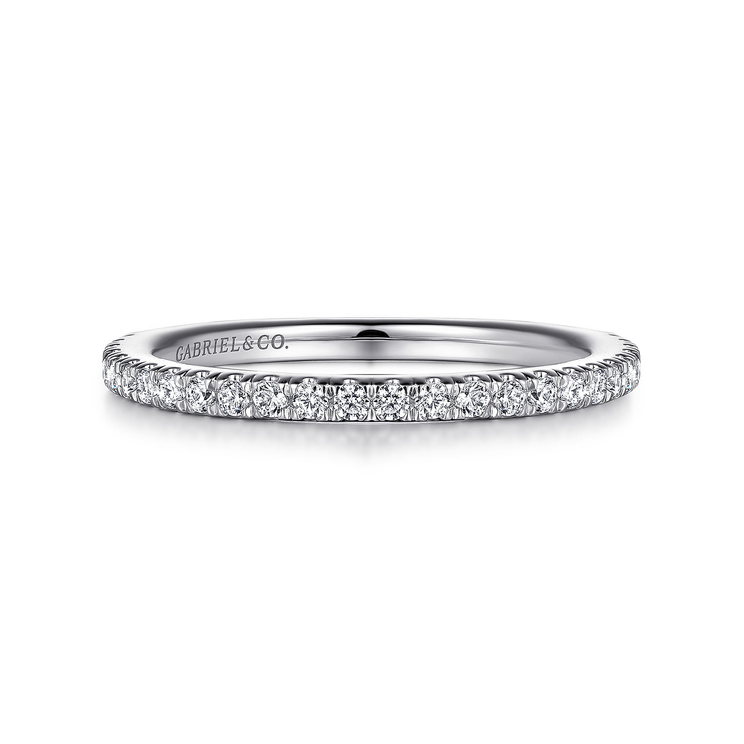 14K White Gold Diamond Matching Wedding Band - 0.27 ct - Shot 1