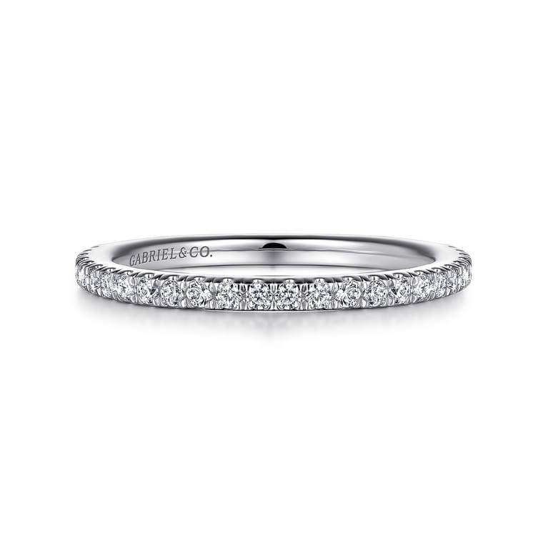 14K White Gold Diamond Matching Wedding Band - 0.27 ct - Shot 1