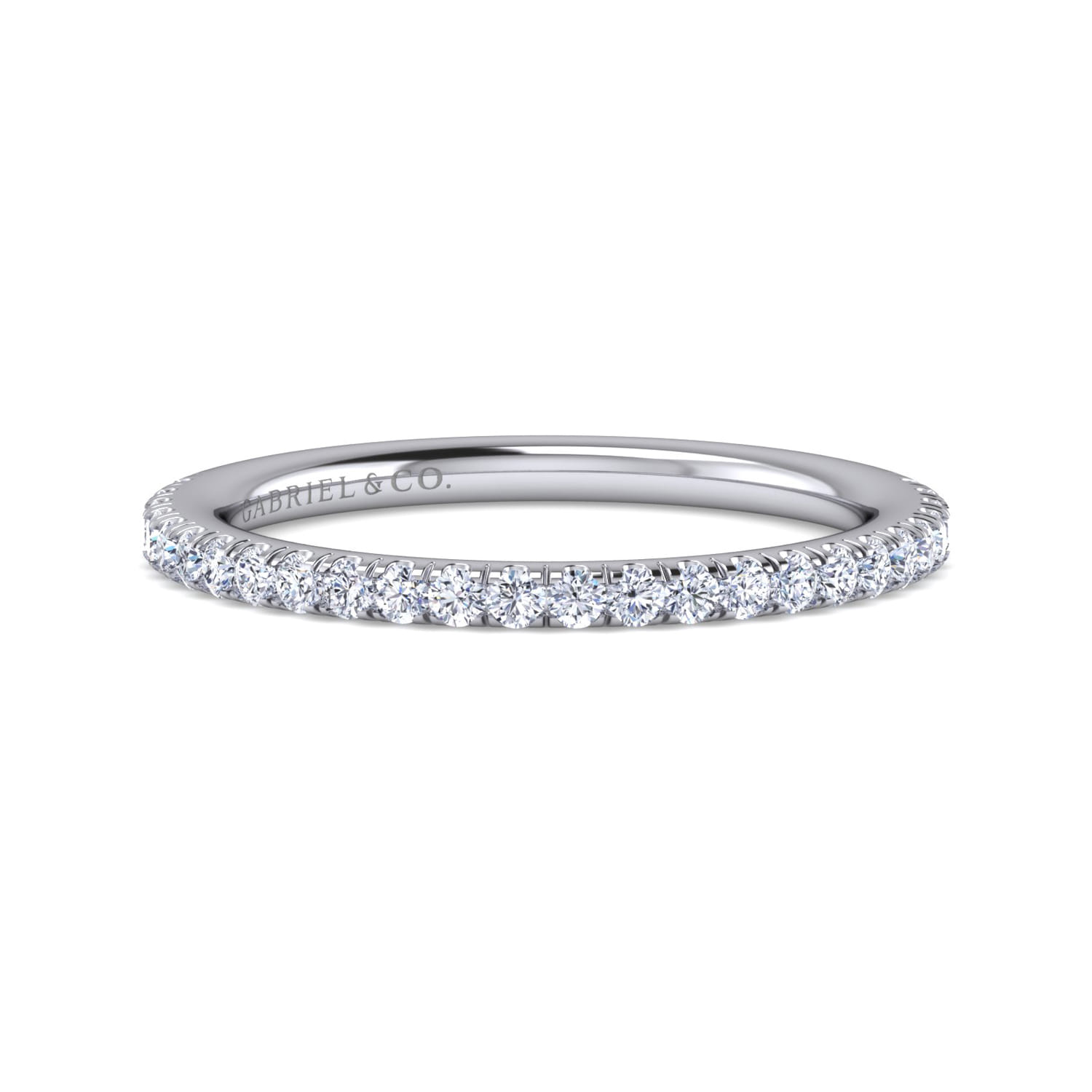 14K White Gold Diamond Matching Wedding Band - 0.23 ct - Shot 1