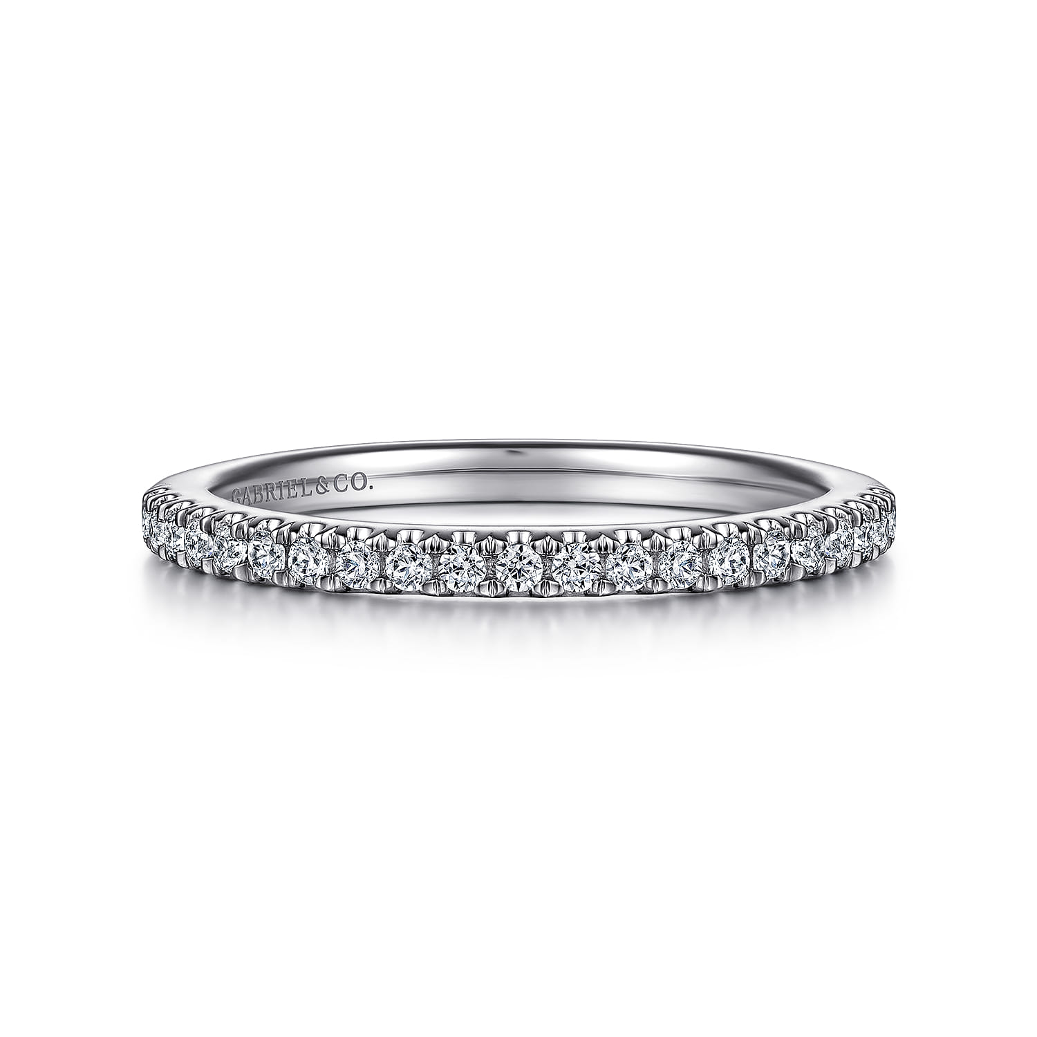 14K White Gold Diamond Matching Wedding Band - 0.17 ct - Shot 1