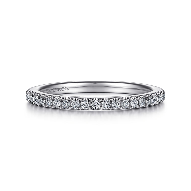 14K White Gold Diamond Matching Wedding Band - 0.17 ct - Shot 1