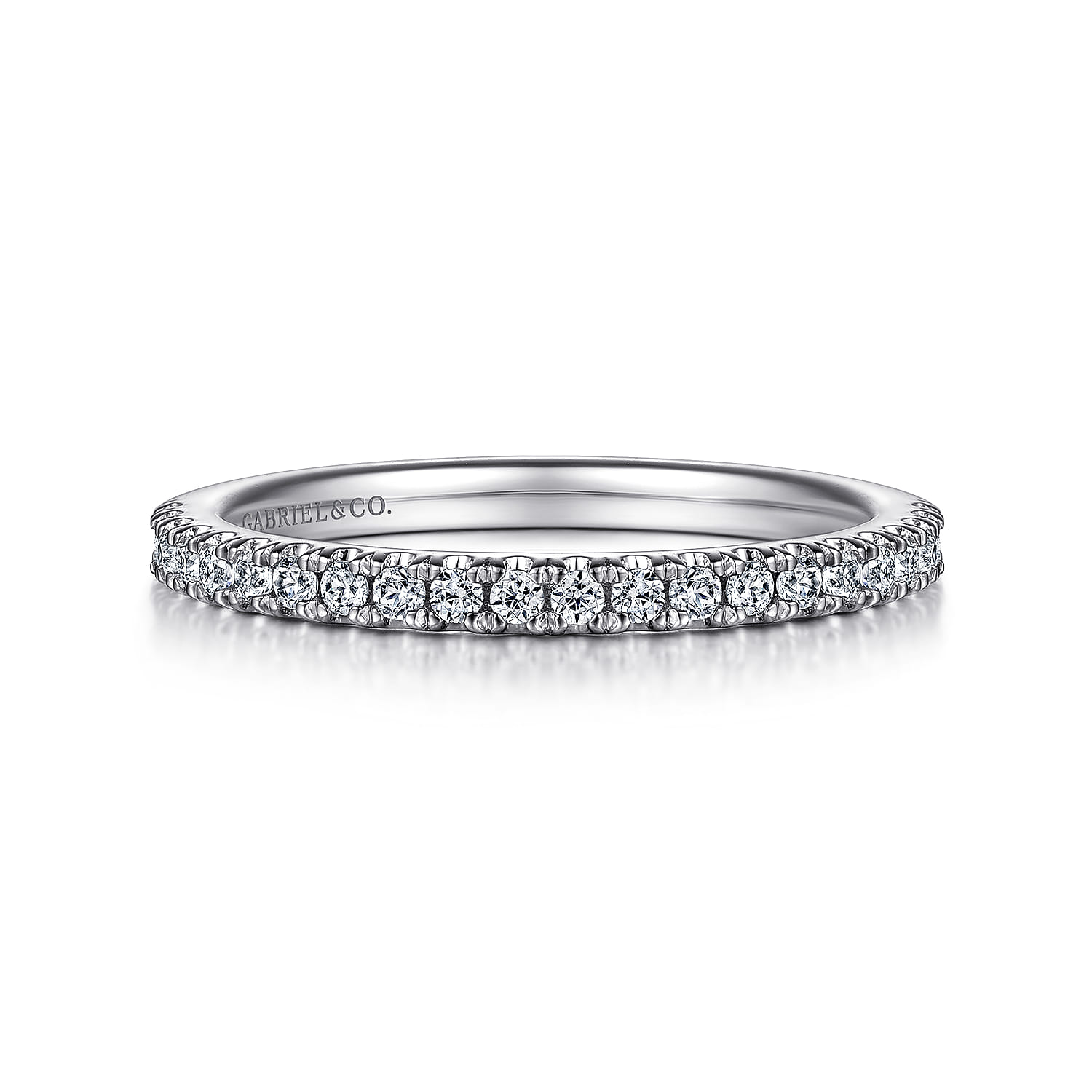 14K White Gold Diamond Matching Wedding Band - 0.22 ct - Shot 1