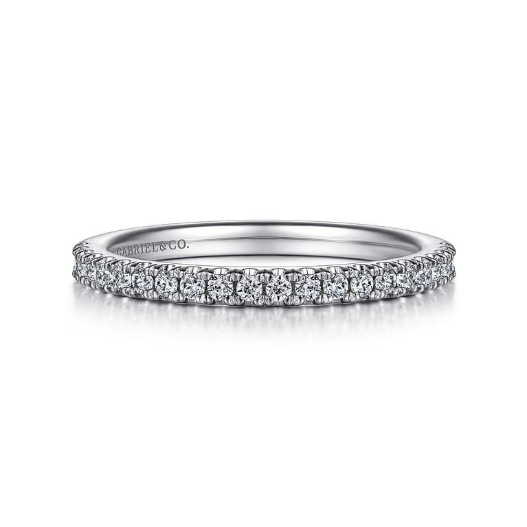 14K White Gold Diamond Matching Wedding Band - 0.22 ct - Shot 1