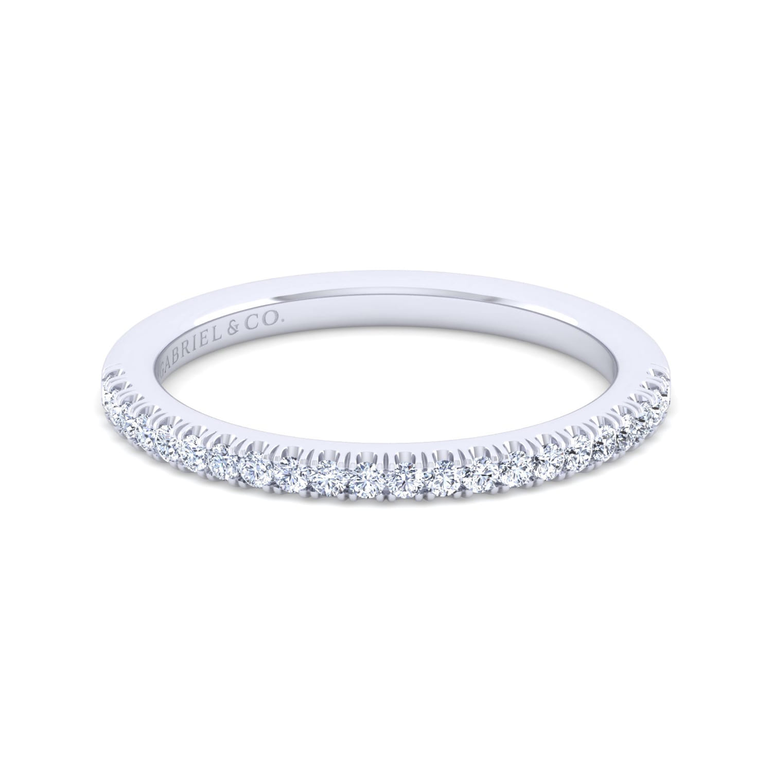 14K White Gold Diamond Matching Wedding Band - 0.18 ct - Shot 1