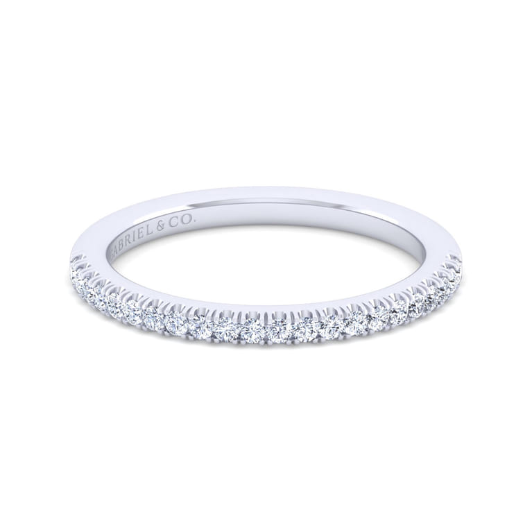 14K White Gold Diamond Matching Wedding Band - 0.18 ct - Shot 1