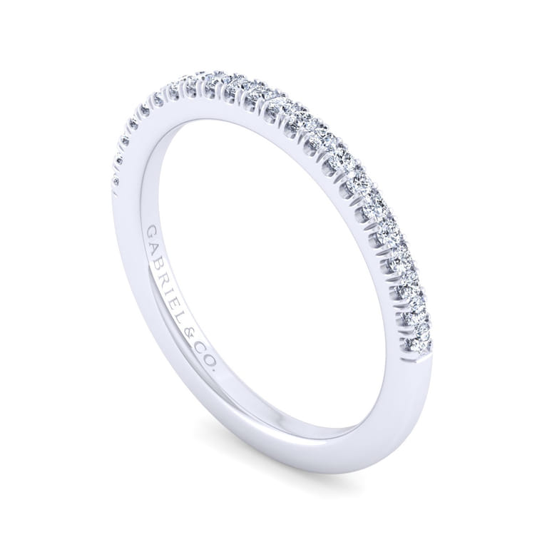 14K White Gold Diamond Matching Wedding Band - 0.18 ct - Shot 3