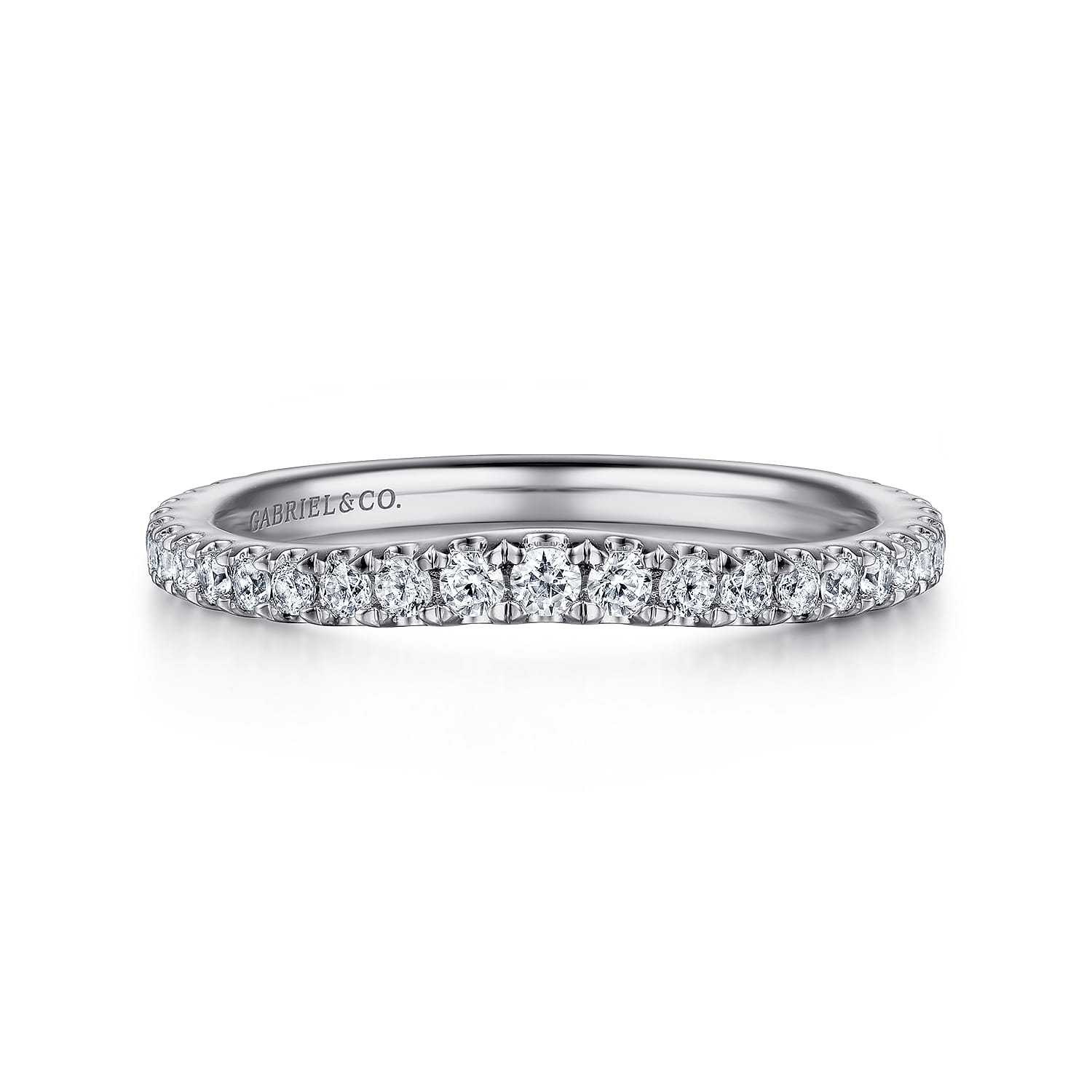 14K White Gold Diamond Matching Wedding Band - 0.34 ct - Shot 1