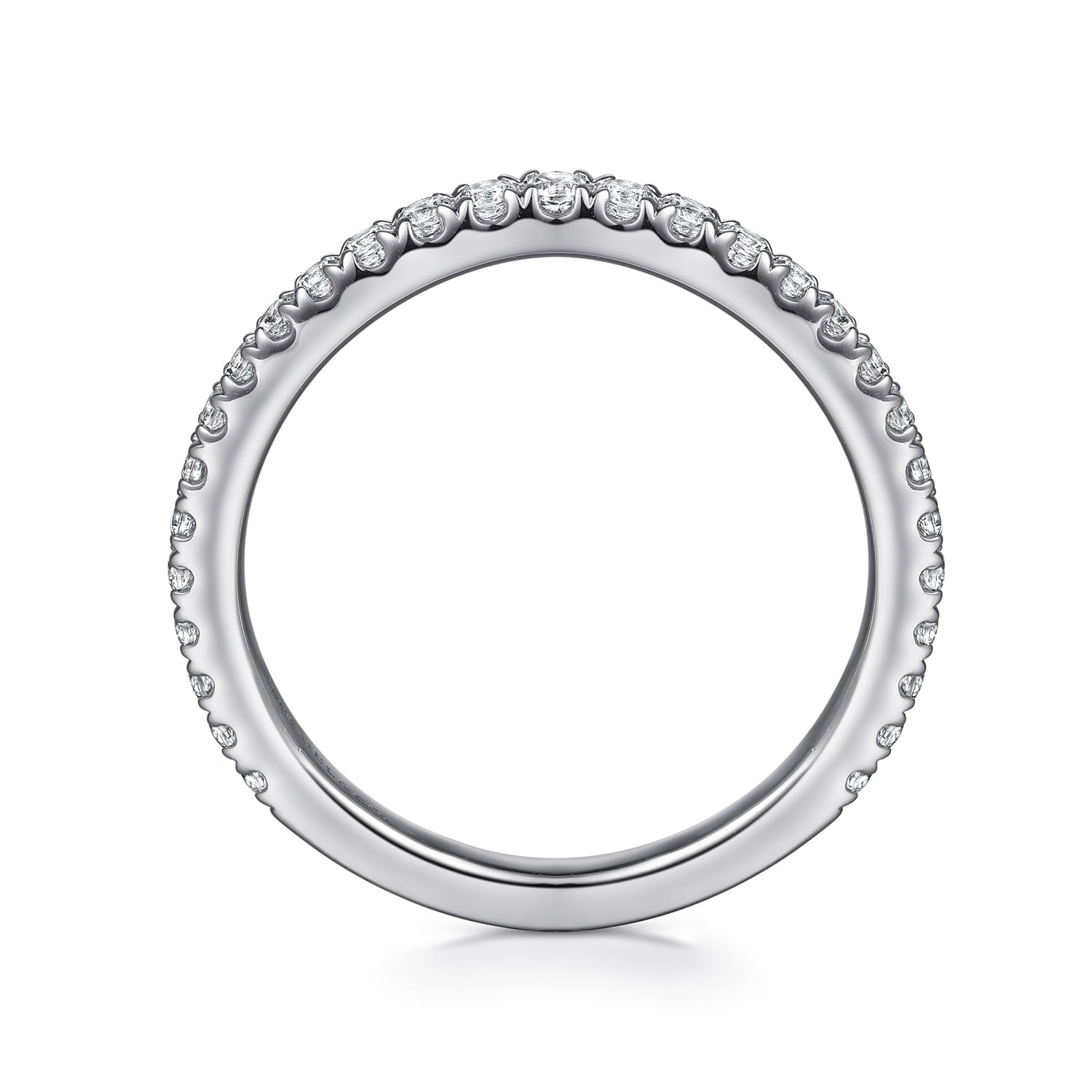 14K White Gold Diamond Matching Wedding Band - 0.34 ct - Shot 2