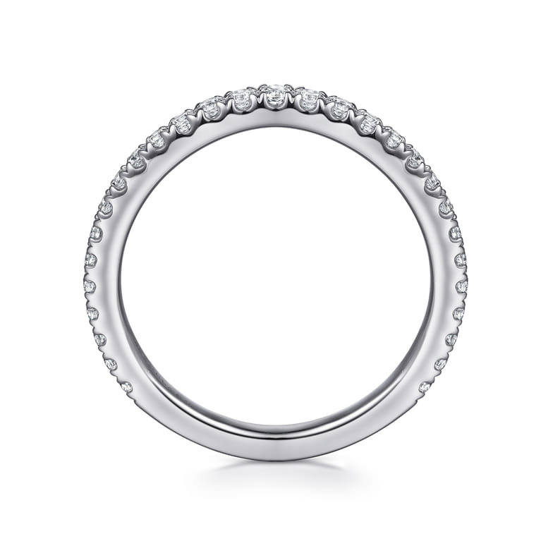 14K White Gold Diamond Matching Wedding Band - 0.34 ct - Shot 2