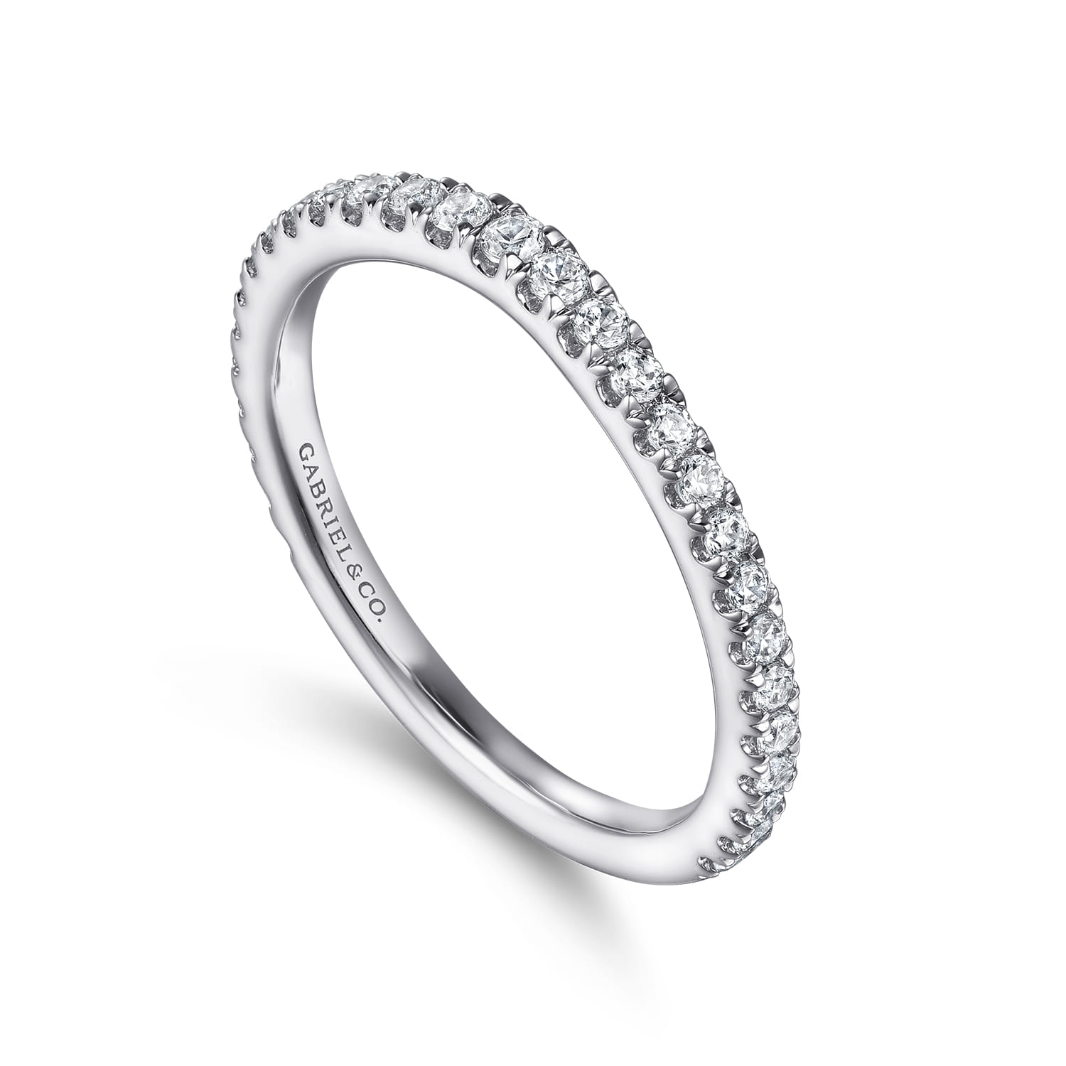 14K White Gold Diamond Matching Wedding Band - 0.34 ct - Shot 3
