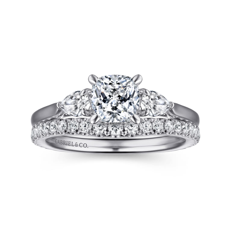 14K White Gold Diamond Matching Wedding Band - 0.34 ct - Shot 4