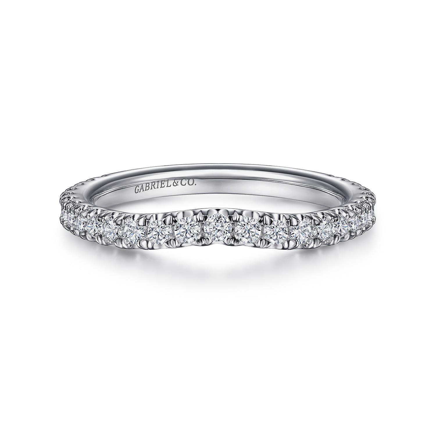 14K White Gold Diamond Matching Wedding Band - 0.39 ct - Shot 1