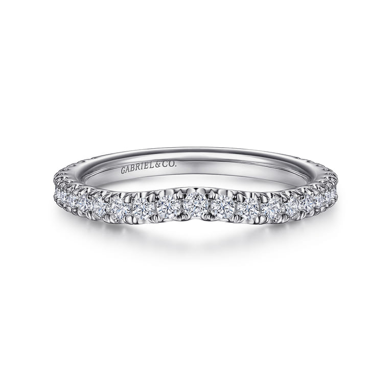 14K White Gold Diamond Matching Wedding Band - 0.39 ct - Shot 1