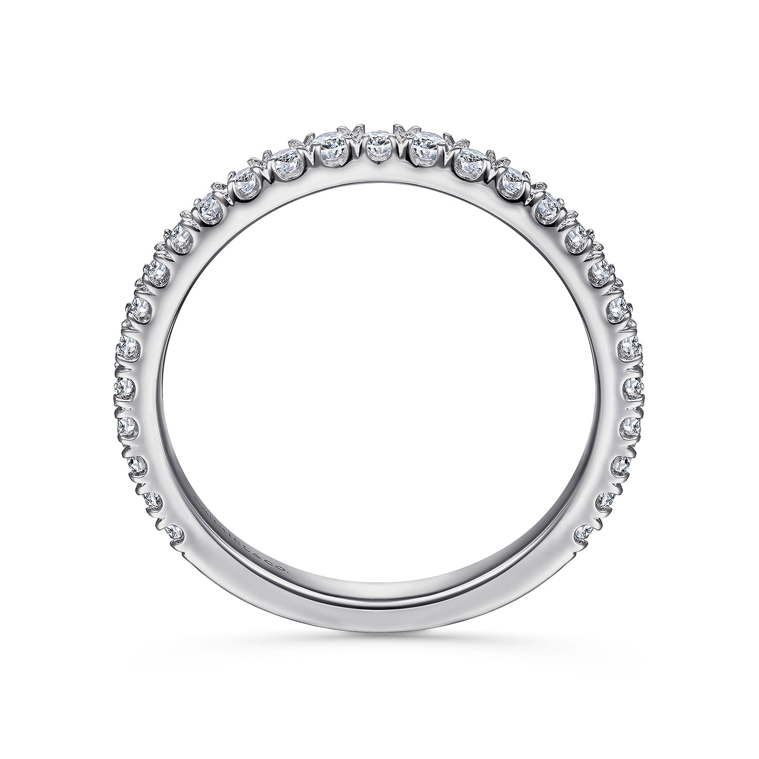 14K White Gold Diamond Matching Wedding Band - 0.39 ct - Shot 2