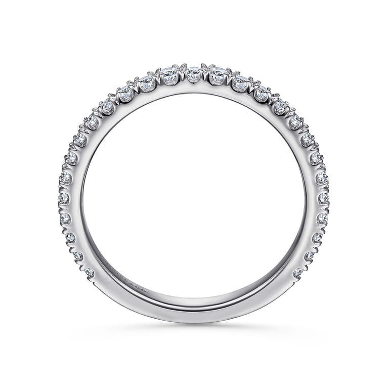 14K White Gold Diamond Matching Wedding Band - 0.39 ct - Shot 2