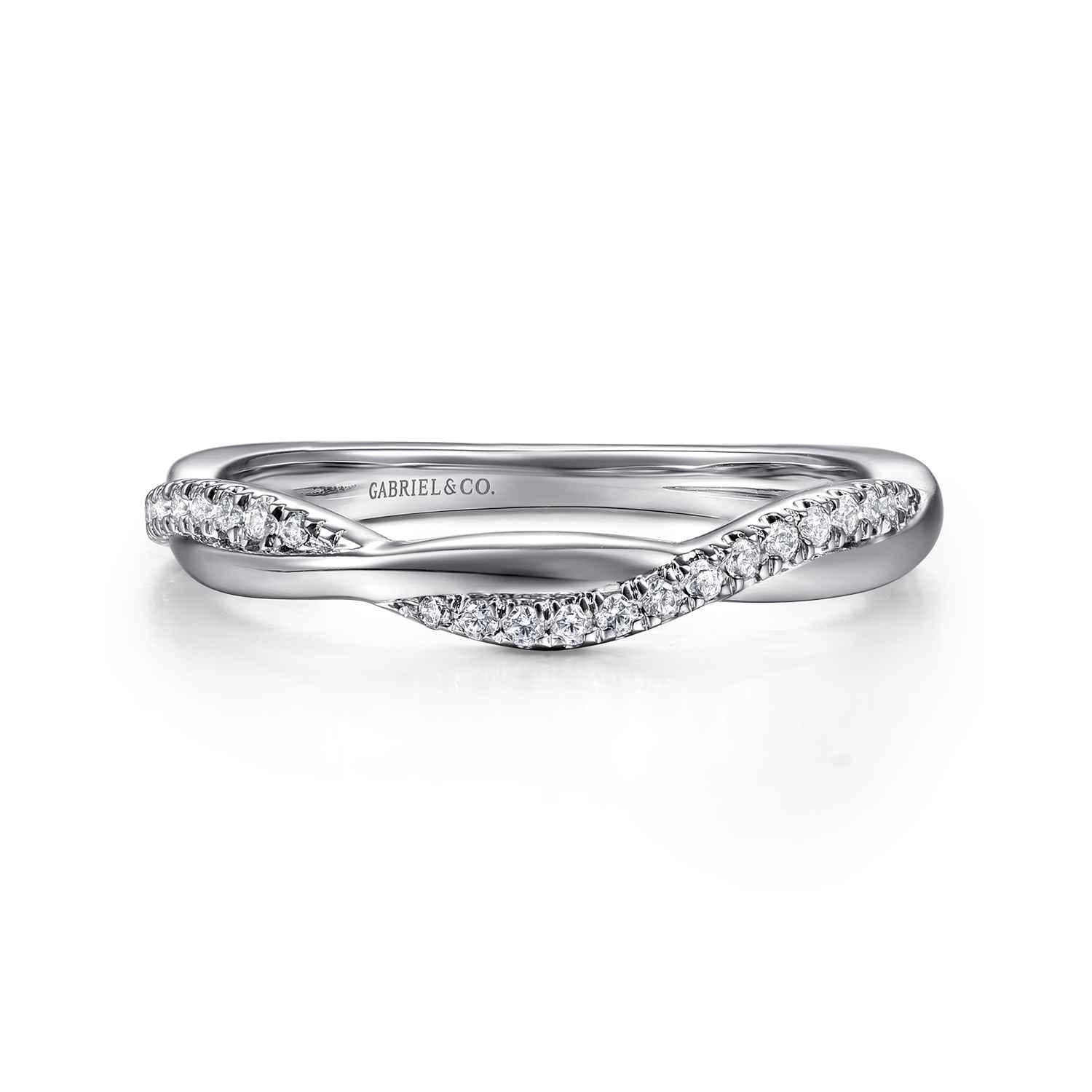 14K White Gold Diamond Matching Wedding Band - 0.16 ct - Shot 1