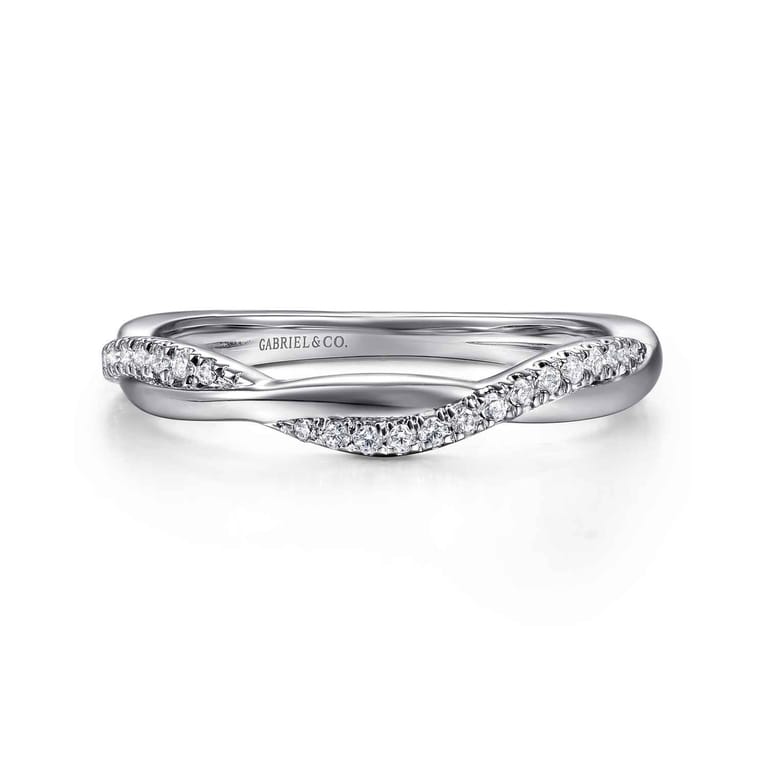 14K White Gold Diamond Matching Wedding Band - 0.16 ct - Shot 1