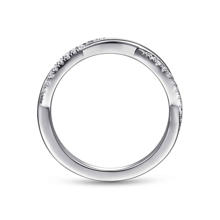 14K White Gold Diamond Matching Wedding Band - 0.16 ct - Shot 2