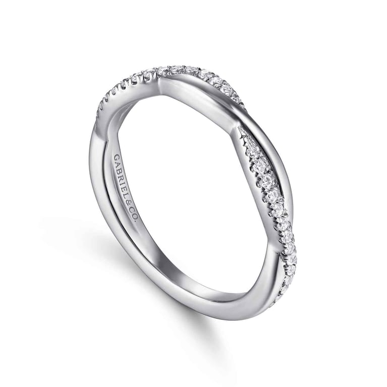 14K White Gold Diamond Matching Wedding Band - 0.16 ct - Shot 3