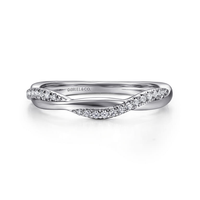 14K White Gold Diamond Matching Wedding Band - 0.16 ct - Shot 1