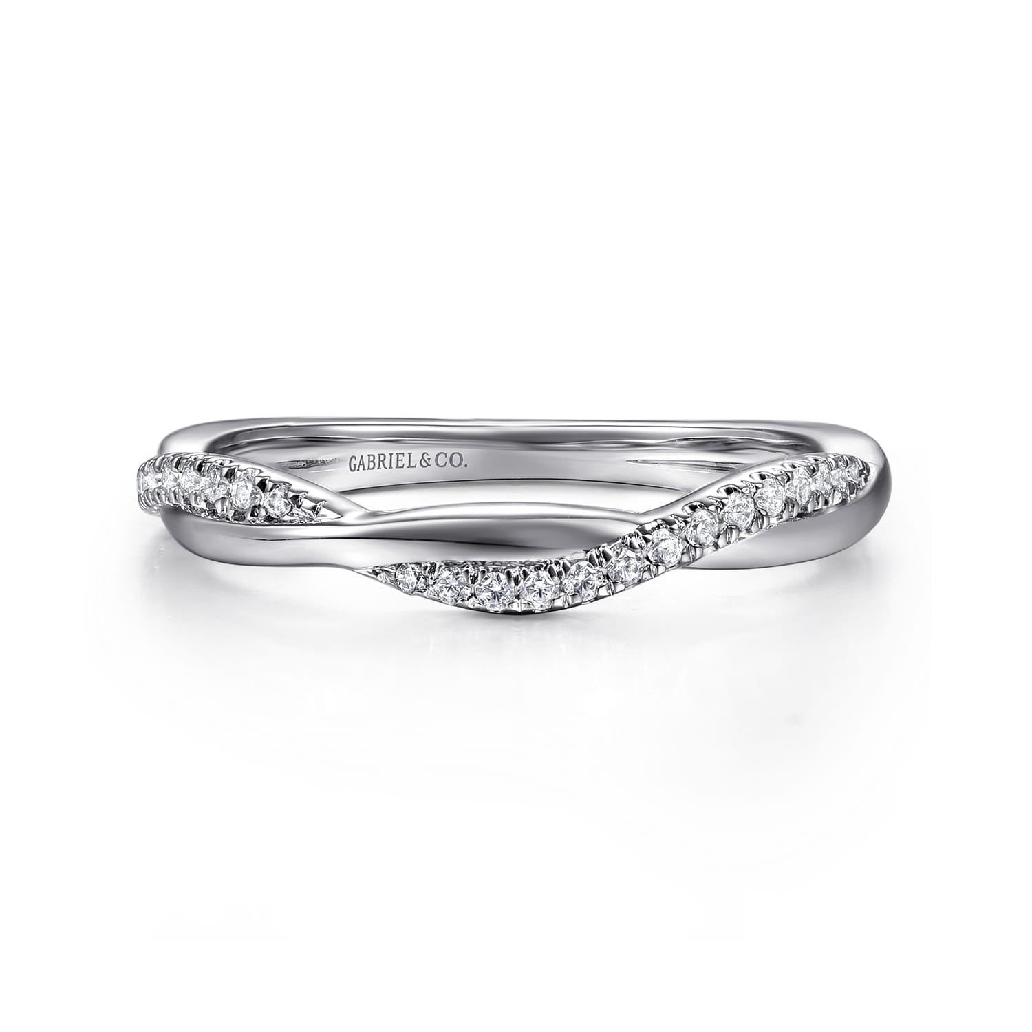 14K White Gold Diamond Matching Wedding Band - 0.16 ct - Shot 1
