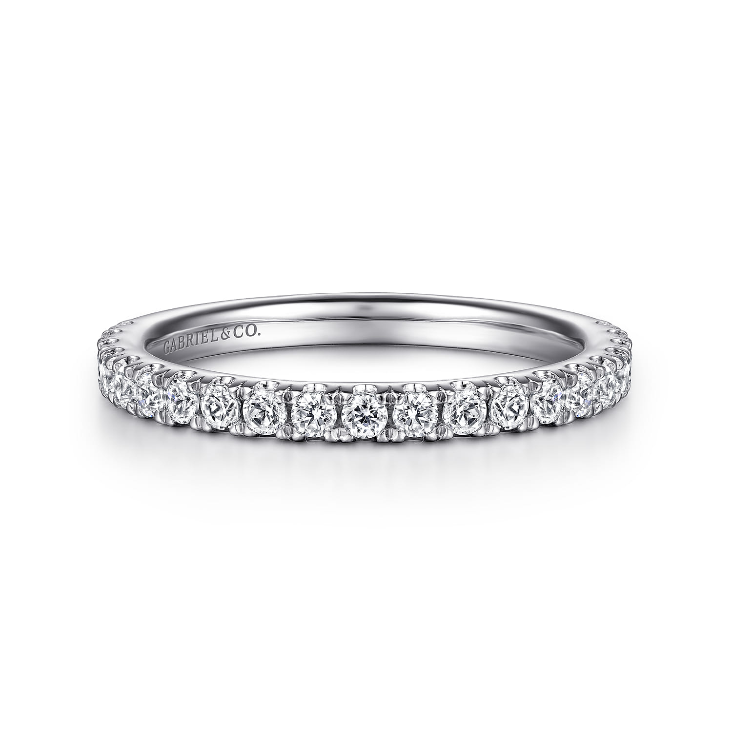 14K White Gold Diamond Matching Wedding Band - 0.44 ct - Shot 1