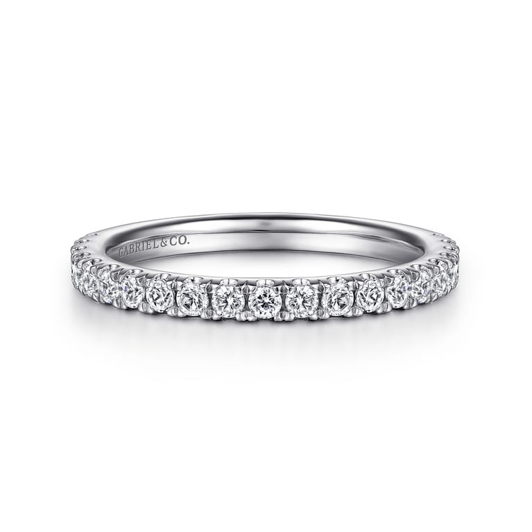 14K White Gold Diamond Matching Wedding Band - 0.44 ct - Shot 1