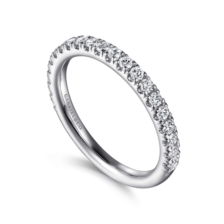 14K White Gold Diamond Matching Wedding Band - 0.44 ct - Shot 3