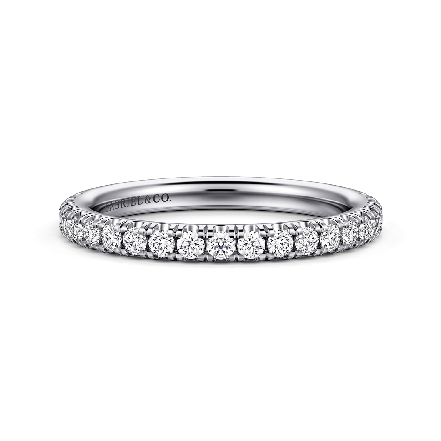14K White Gold Diamond Matching Wedding Band - 0.44 ct - Shot 1