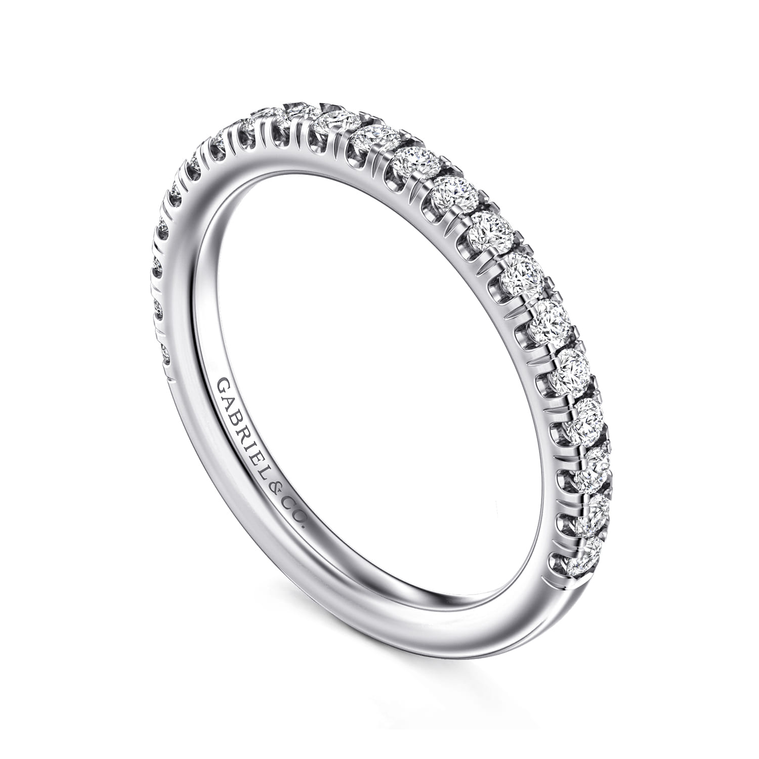 14K White Gold Diamond Matching Wedding Band - 0.44 ct - Shot 3