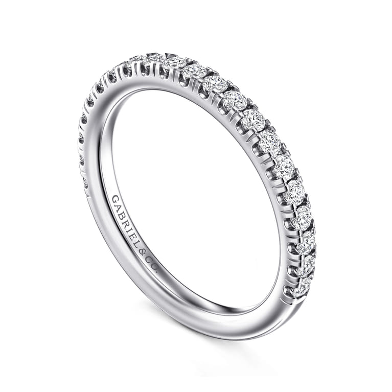 14K White Gold Diamond Matching Wedding Band - 0.44 ct - Shot 3