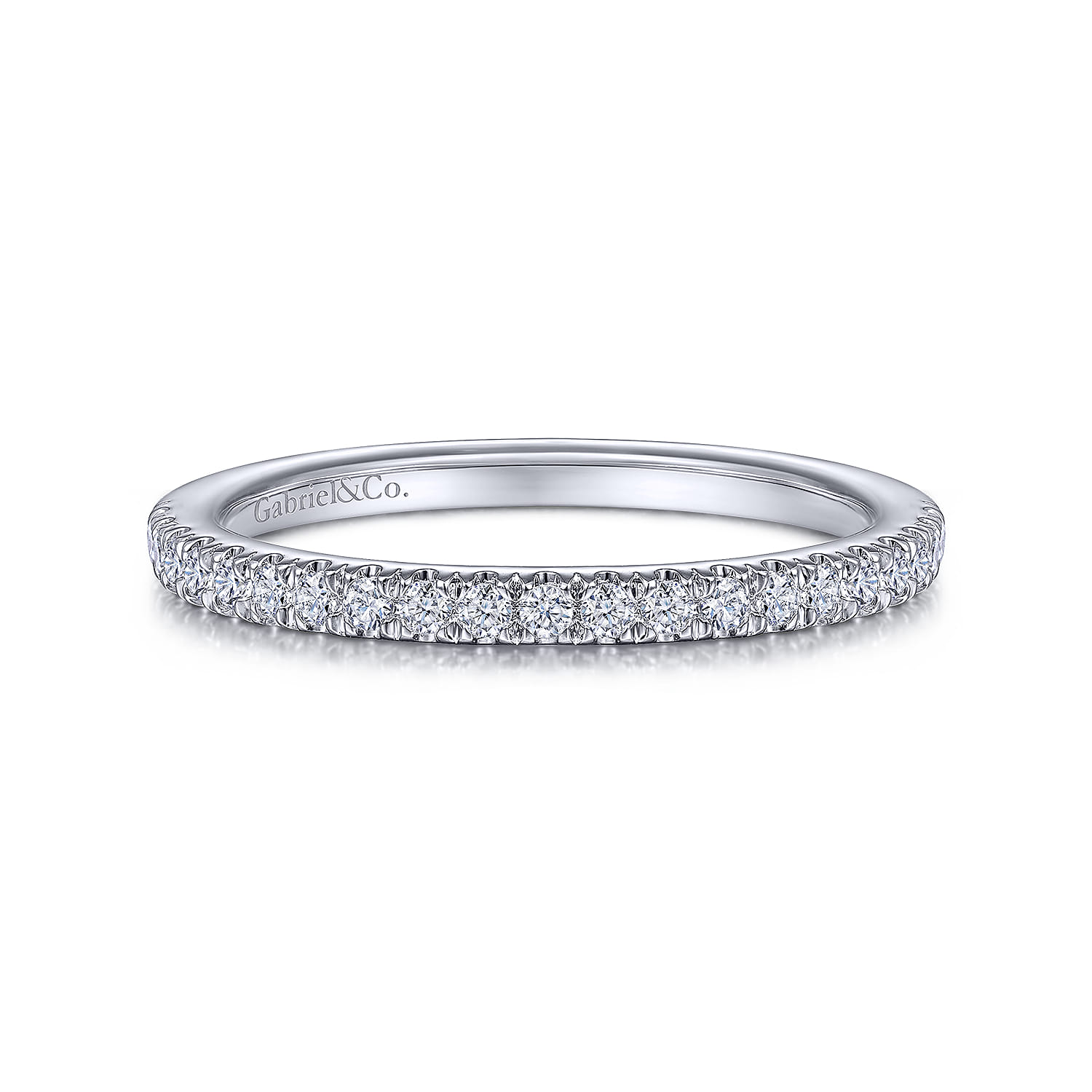 14K White Gold Diamond Matching Wedding Band - 0.22 ct - Shot 1