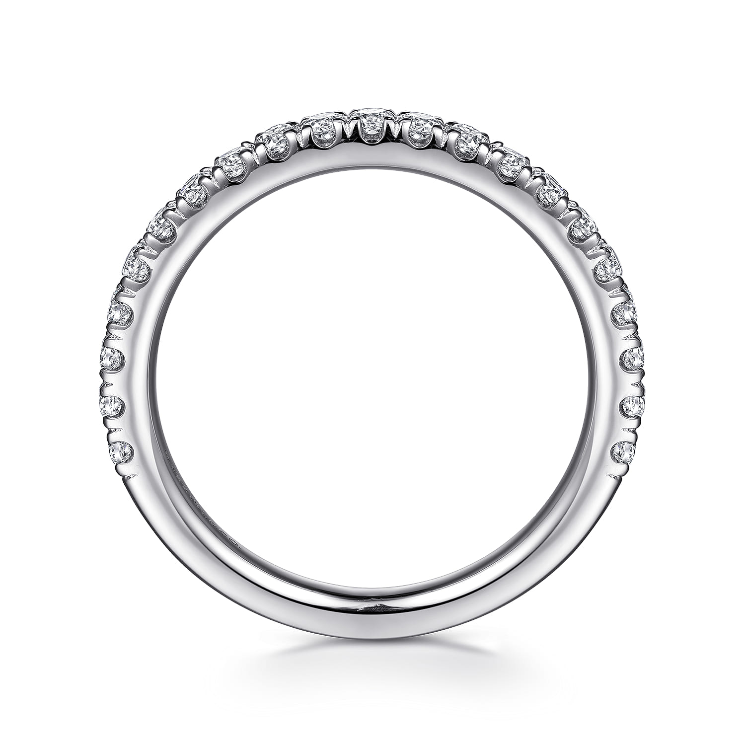 14K White Gold Diamond Matching Wedding Band - 0.44 ct - Shot 2