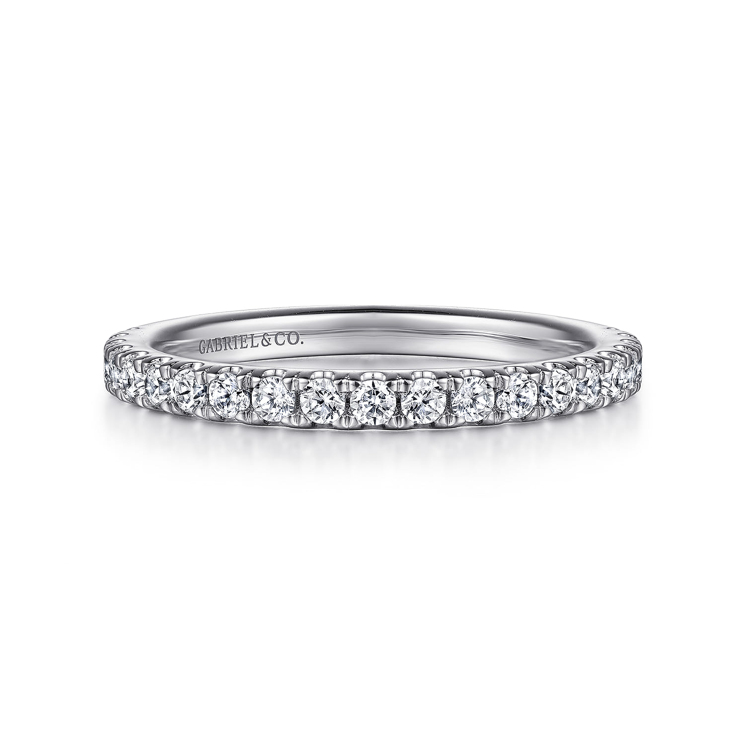 14K White Gold Diamond Matching Wedding Band - 0.44 ct - Shot 1