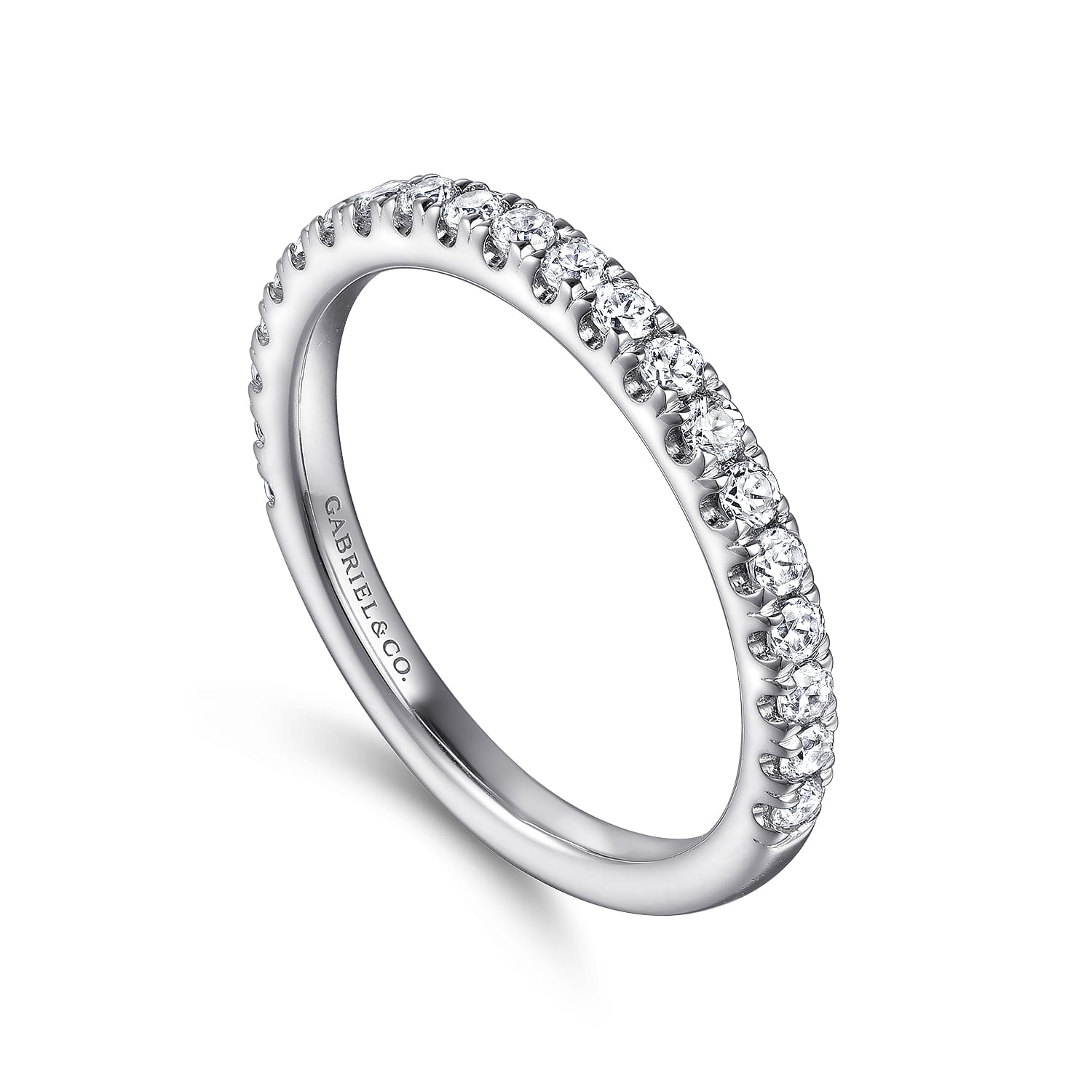 14K White Gold Diamond Matching Wedding Band - 0.44 ct - Shot 3
