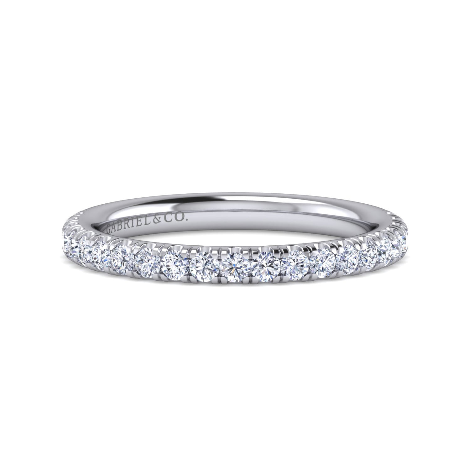 14K White Gold Diamond Matching Wedding Band - 0.44 ct - Shot 1