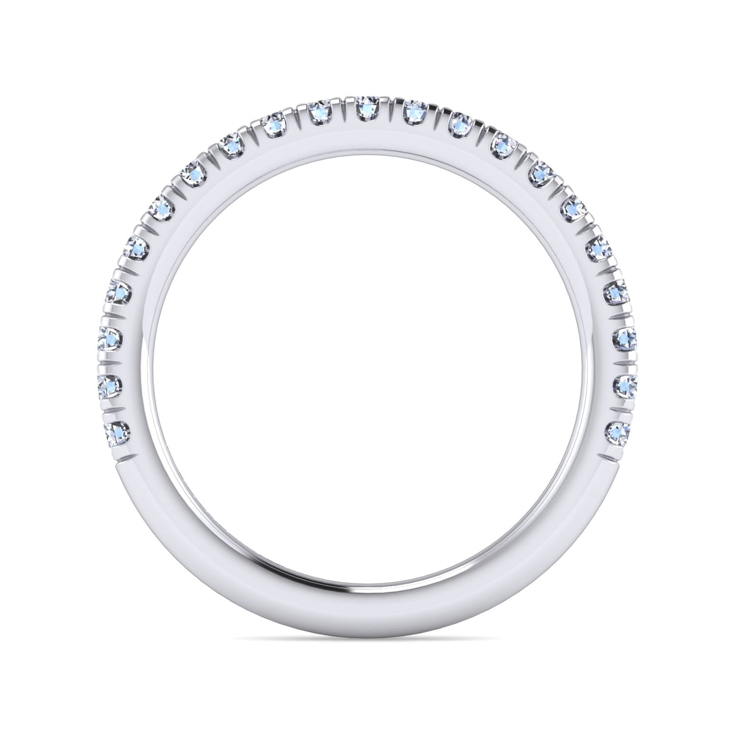 14K White Gold Diamond Matching Wedding Band - 0.44 ct - Shot 2