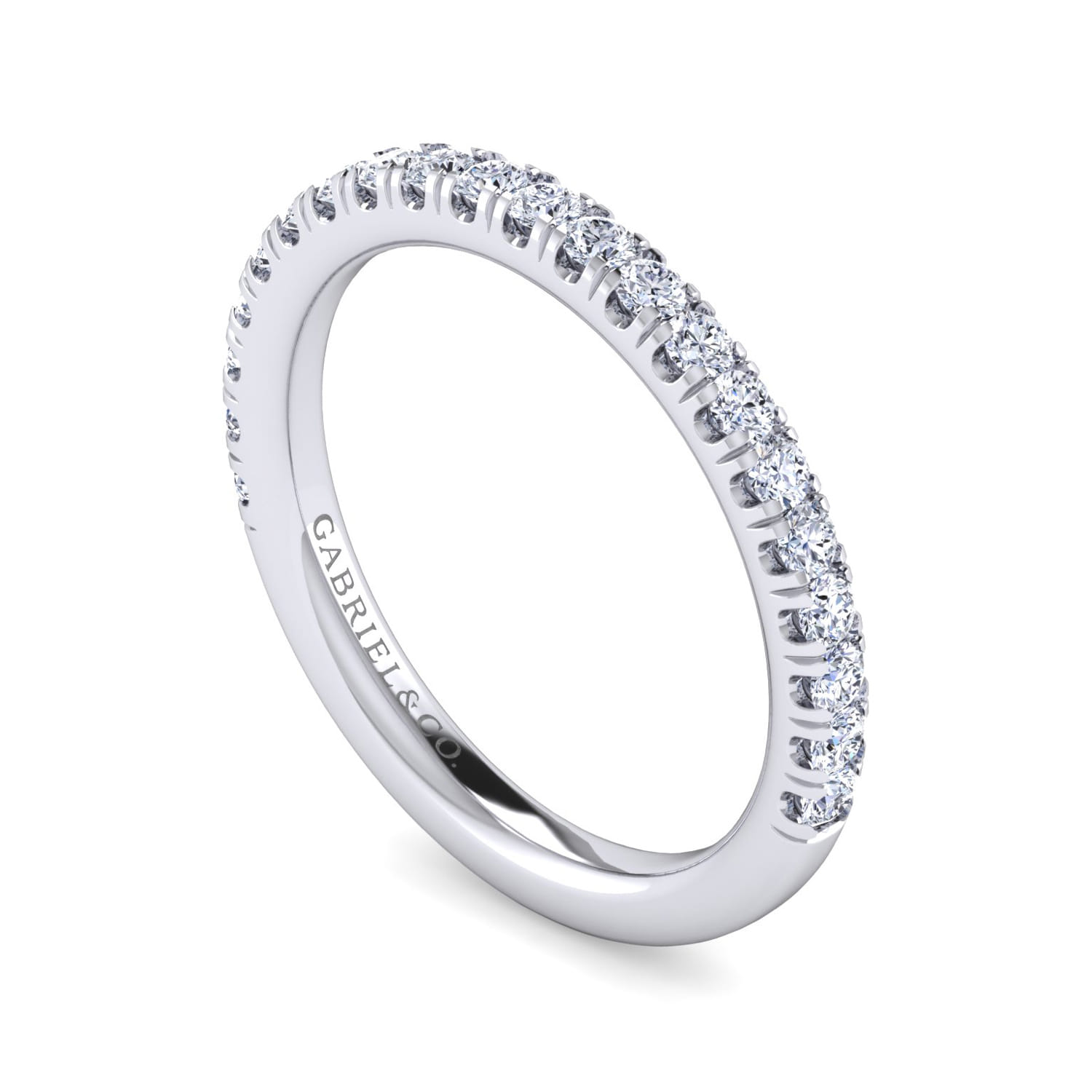 14K White Gold Diamond Matching Wedding Band - 0.44 ct - Shot 3