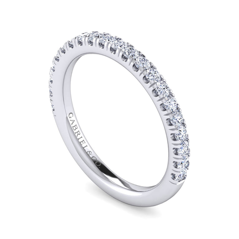14K White Gold Diamond Matching Wedding Band - 0.44 ct - Shot 3
