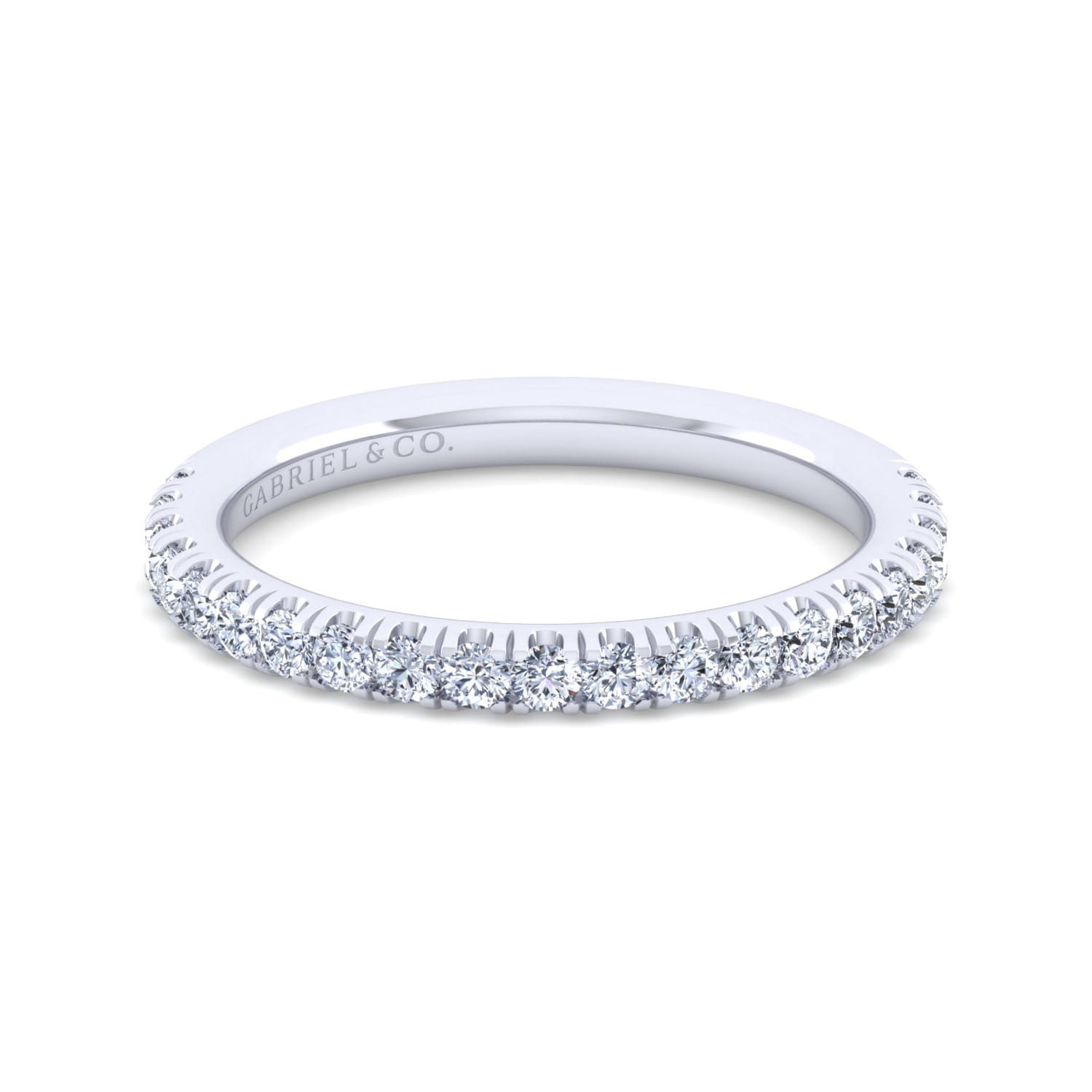 14K White Gold Diamond Matching Wedding Band - 0.44 ct - Shot 1
