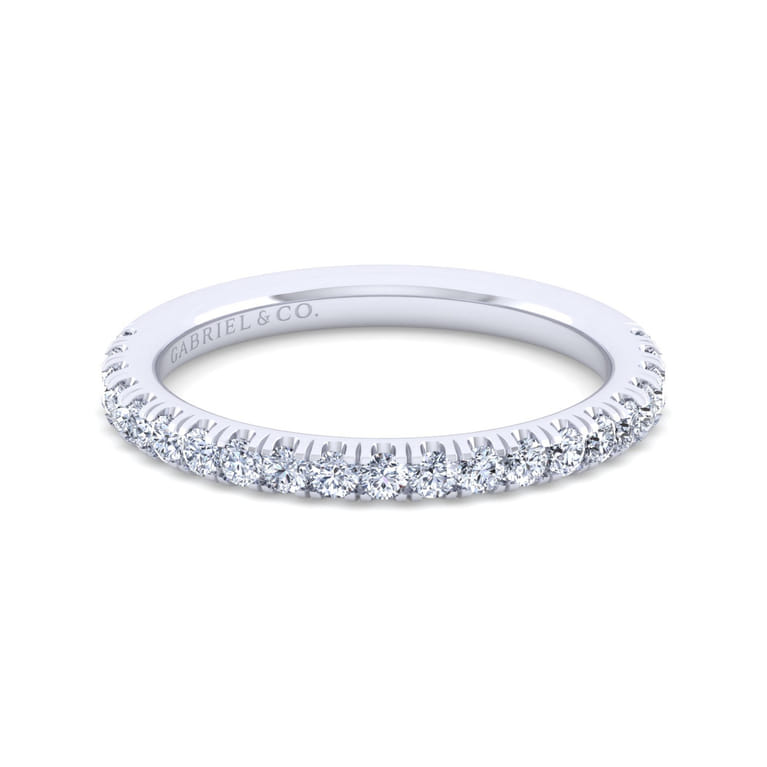 14K White Gold Diamond Matching Wedding Band - 0.44 ct - Shot 1
