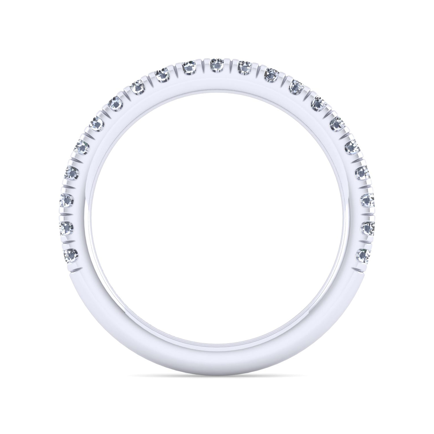 14K White Gold Diamond Matching Wedding Band - 0.44 ct - Shot 2