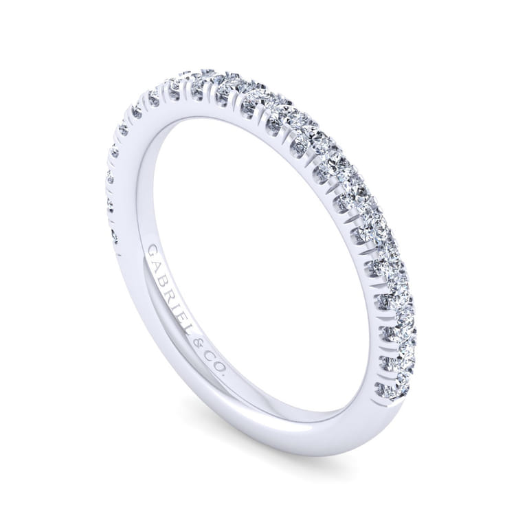 14K White Gold Diamond Matching Wedding Band - 0.44 ct - Shot 3