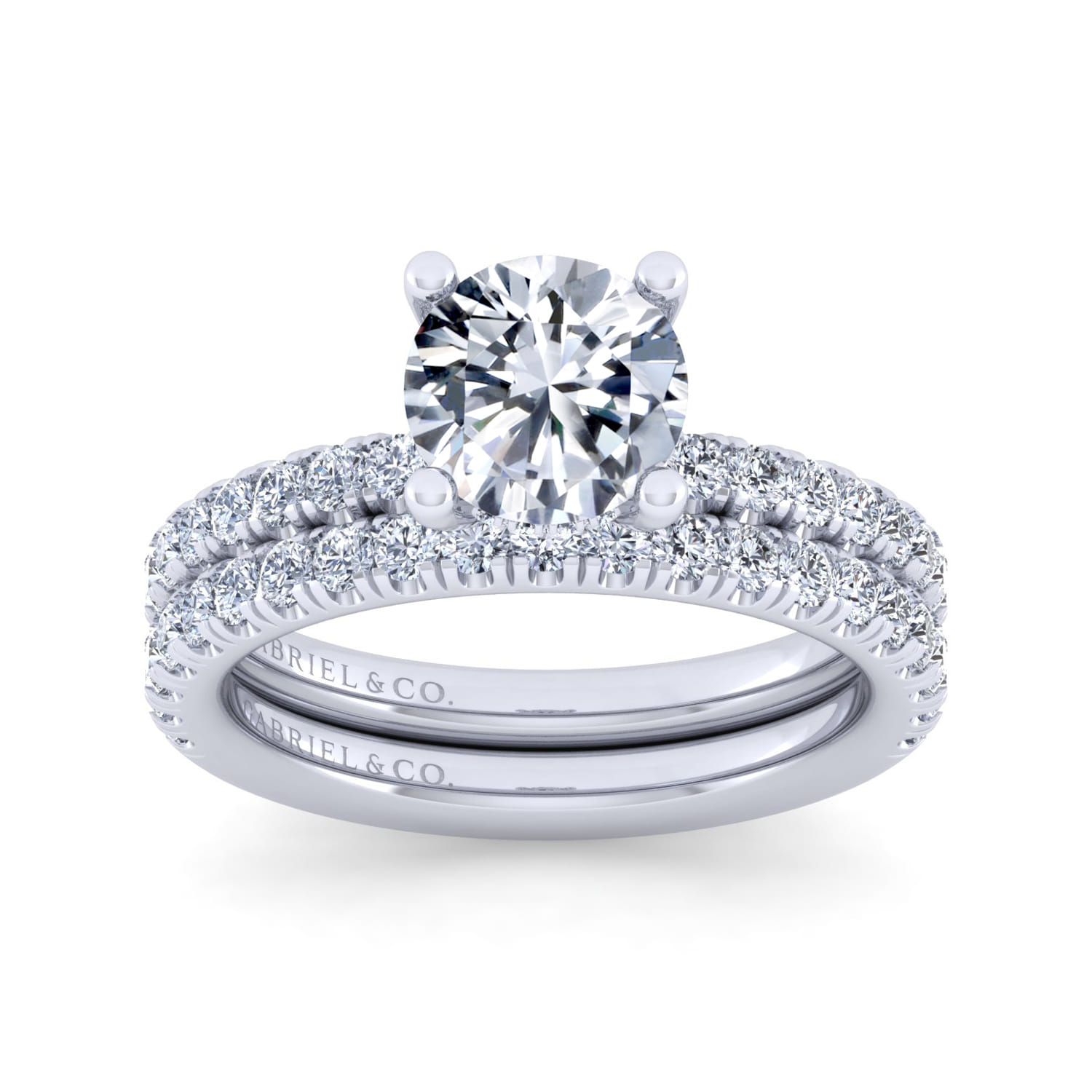 14K White Gold Diamond Matching Wedding Band - 0.44 ct - Shot 4